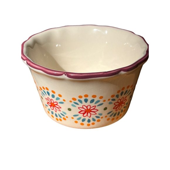 The Pioneer Woman set 2 Ramekin Scalloped Purple Flea Market 7 ounce - Picture 3 of 5